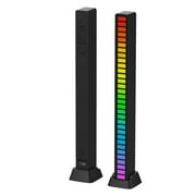 RGB Voice-Activated Pickup Rhythm Light,Sound Reactive LED Light Bar, RGB Car Sound Control Light Voice Activated Pickup Music Rhythm Light, LED Car Atmosphere Strip Light Bar Music Sync Rhythm Lamp